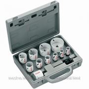 Набор Bosch 11 штук, коронки пильные, d 19/22/25/29/35/38/44/51/57/64/76мм,переходник, центрирующее сверло