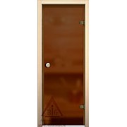 Дверь для бани АКМА Кноб 7х19 (матированная бронза, коробка осина)