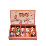 Деревянные игрушки ЦЕСАРЕВИЧ - Елочные игрушки из дерева (набор из 5-ти шт.) "Снегири"