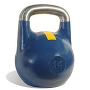 Гиря чемпионская Titan 14 кг (синяя с желтой полосой) фото
