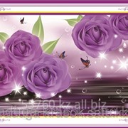 Картина стразами в 3Д Розы и бабочки 40х50 см фотография