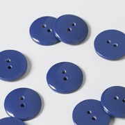 Набор пуговиц, 2 прокола, d 18 мм, 12 шт, цвет синий фото