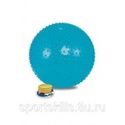 Мяч массажный 1865LW (65см, ножной насос, голубой) фото