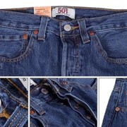 Темно синие классические джинсы Levis 501 фото