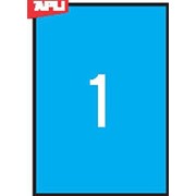 Этикетки цветные APLI , прямоугольные, синие, 210*297 мм, 20 шт. фото