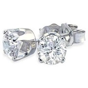 Серьги золотые гвоздики с бриллиантами I1/G 0.50Ct фотография