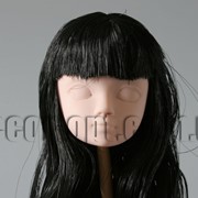 Голова куклы 4,5 см с черными волосами 25см 5564