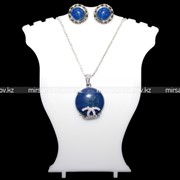 Серьги Лазурит в серебре малые 170014 фото