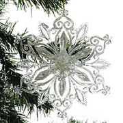 Новогоднее украшение Crystal Deco «Снежинка с глиттером». В ассортименте