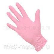 Нитриловые перчатки Aviora, неопудренные, розовые, 50 пар (M)
