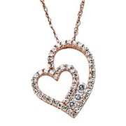 Кулон стильный сердце с бриллиантами VS1/F 0.80Сt фотография