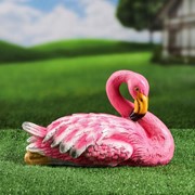 Садовая фигура “Фламинго сидящий“, розовый фото