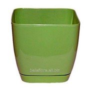 Горшок пластиковый “Тоскана Квадрат“ 17 серо-зеленый 0733-021 фотография