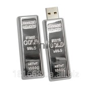 USB Flash Uniq БАНКОВСКИЙ СЛИТОК Bank of Memory белое золото [металл] фотография