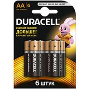 Батарейка AA щелочная Duracell LR6-6BL Basic в блистере 6шт.