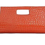 Оранжевая сумка - клатч Код 16038 Яркая оранжевая сумка под крокодила. Модно в этом сезоне! фото