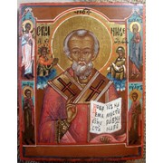 Икона Св. Николай Чудотворец XIX в фотография