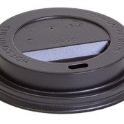 Крышка PS с питейником для горячих напитков Черная 90 мм фото