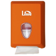 Диспенсер д/туалетной бумаги в пачках LIME Color оранжевый с кнопкой
