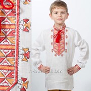 Детская вышиванка для мальчика "Гетьман" красный орнамент