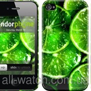 Чехол на iPhone 4 Зелёные дольки лимона “852c-15“ фотография