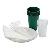 Набор одноразовой посуды (вилки, стаканы 0,1 л-0,2 л, тарелки, салфетки)