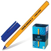 Ручка шариковая SCHNEIDER (Германия) "Tops 505 F", СИНЯЯ, корпус желтый, узел 0,8 мм, линия письма 0,4 мм,