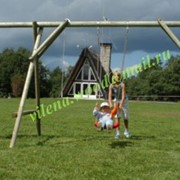 Качеля детская для дачи, сиденье и верёвочная лестница “Мальвина - 2“, АРТ ВЛН 3005 фото