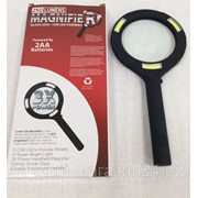 Лупа ХК Magnifie, d-80мм, пластмассовая черная, с подсветкой, на 2*R06, арт.010