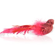 Декор Птица с хвостом красная 24см фотография