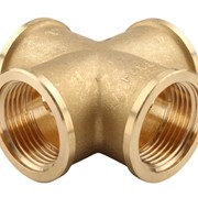 Крестовина латунная D= 15 мм, Соединение: внутренняя резьба фото