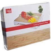 Разделочная доска VacuVin Cutting Board Bamboo and Tray фото