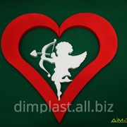Декор, Сердце, амур, ДСВ-004 35х32см, в подарок на День Святого Валентина, пенопласт фотография