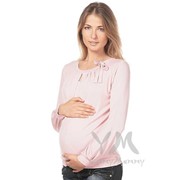 Блуза с бантом жемчужно-розовая Y@mmyMammy для беременных и кормящих мамочек
