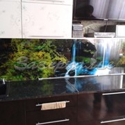 Кухонный фартук из стекла (Скинали) с изображением водопадов фото