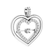 Кулон стильный сердце с бриллиантами SI1/G 0.40Сt фото