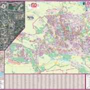 Карта - Донецк, план города 135х97 см М1:30 000 ламинированная Код товара 222665
