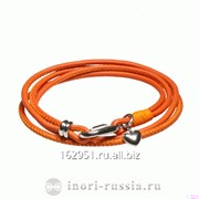 Браслет кожаный апельсинового цвета Артикул PBR1342-1413 фото