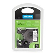 Картридж для принтеров этикеток DYMO D1, 19 мм х 3,5 м, лента нейлоновая, чёрный шрифт, белый фон, для фото