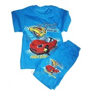 Детский комплект "Машинки" электрик футболка+шорты 4-8 лет 2845