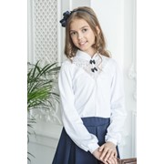 Блузка для девочки, артикул D089-111, цвет белый