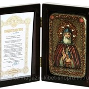 Настольная икона Преподобный Илия Муромец, Печерский на мореном дубе фото