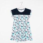 Сорочка для девочки, цвет белый/синий, рост 140-146 см фотография