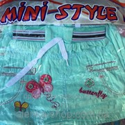Детская джинсовая юбка Бабочка на 1-4 года мятная, код товара 254162538 фото
