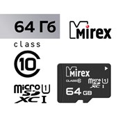 Карта памяти Mirex microSD, 64 Гб, SDXC, UHS-I, класс 10 фото