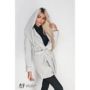 Пальто женское с поясом и капюшоном ТМ B&H (5 цветов)-Серый АА/-095 фотография