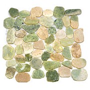 Каменная мозаика MS9002 BC МРАМОР бело-зелёный круглый фото