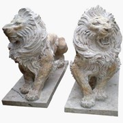 Скульптурная группа Львы присевшие A06