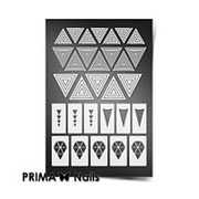 Prima Nails, Трафареты «Геометрия», белые треугольники фото