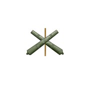 Эмблема артиллерии металлическая зеленая